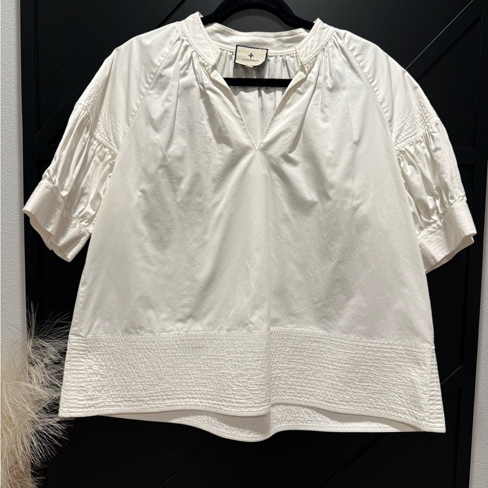 Tuckernuck White Short-Sleeve Peasant Blouse